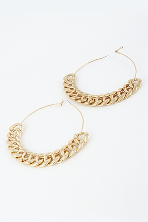 Hoop Earrings With Chain Design 6BCE1